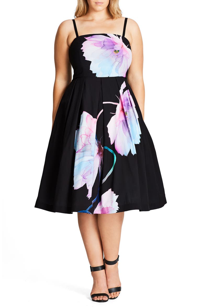 Pretty Bloom Convertible Sundress, Main, color, BLACK