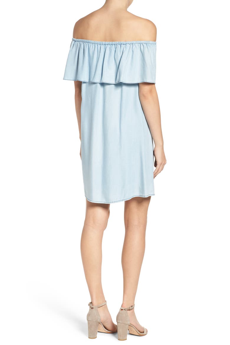 BB Dakota Maci Off the Shoulder Dress, Alternate, color, LIGHT BLUE
