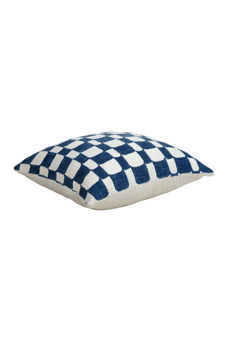 Checkered Block Printed Pillow - Cover Only, Alternate, color, Indigo