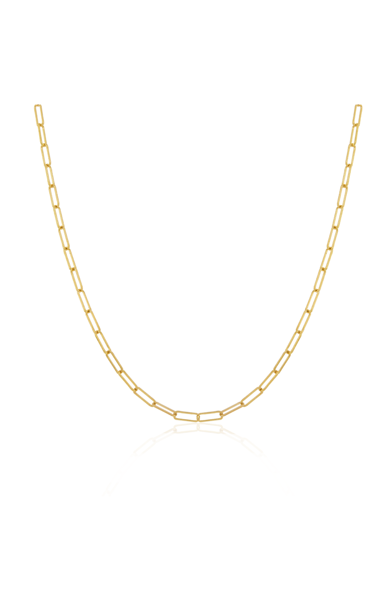 The Lovery Fine Jewelry Mini Paperclip Link Chain Necklace, Main, color, Yellow Gold