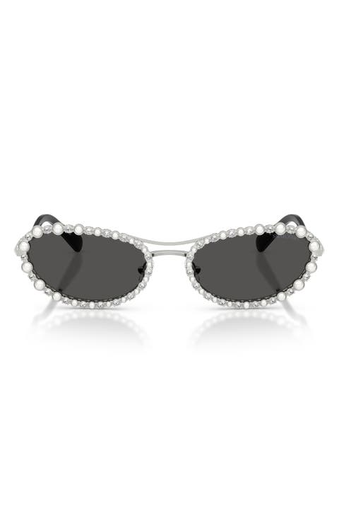 56mm Oval Sunglasses