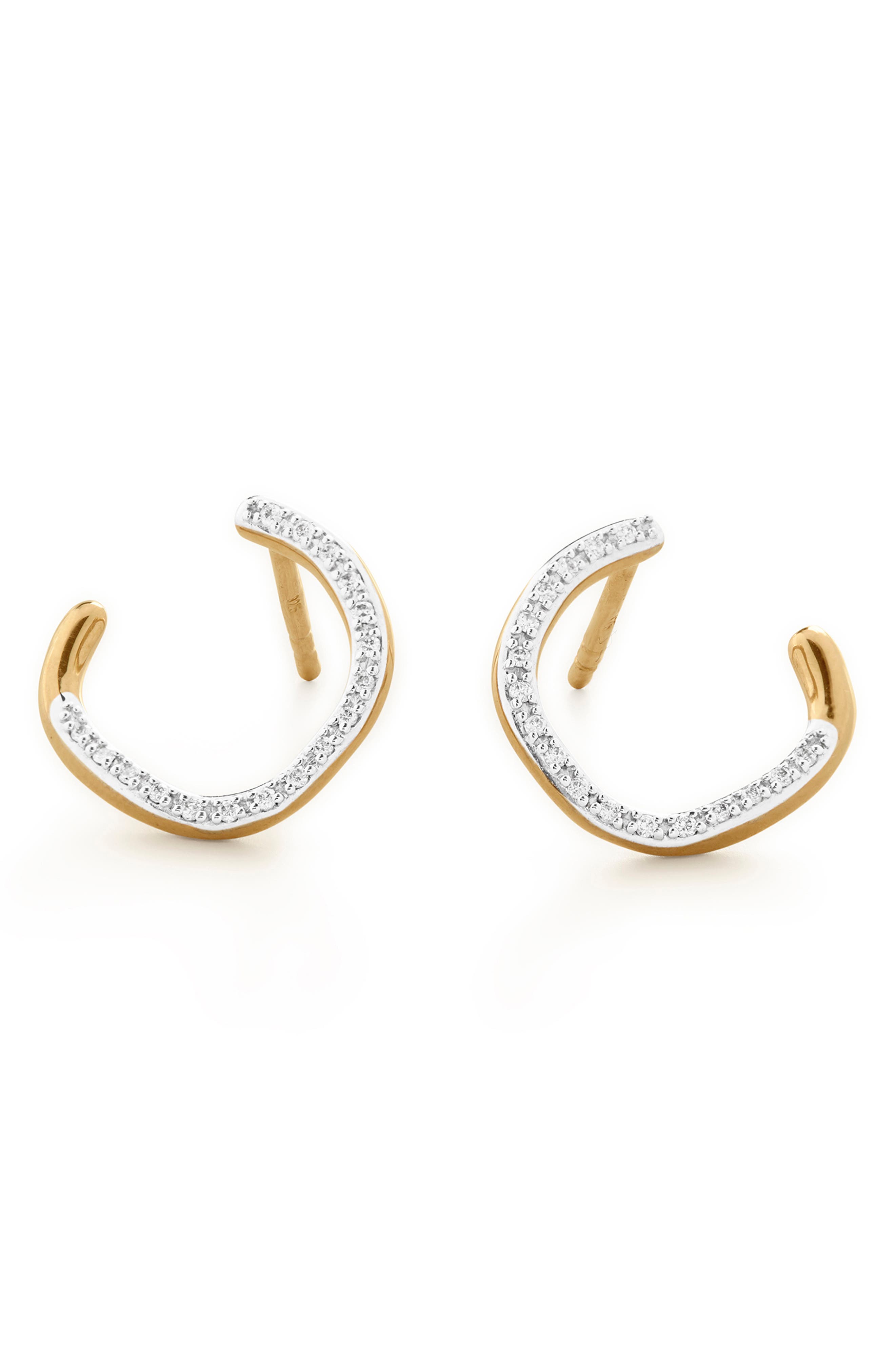 Monica Vinader Riva Pavé Diamond Wrap Stud Earrings