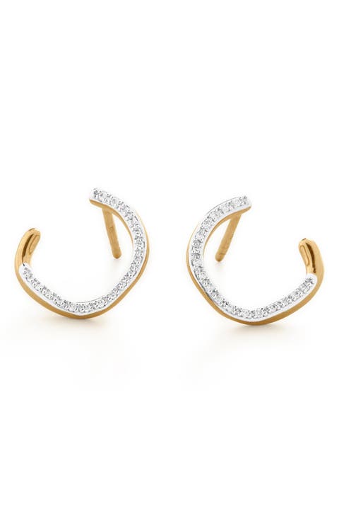 Riva Pavé Diamond Wrap Stud Earrings