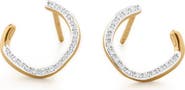 Monica Vinader Riva Pavé Diamond Wrap Stud Earrings