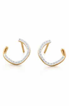 Monica Vinader Riva Pavé Diamond Wrap Stud Earrings