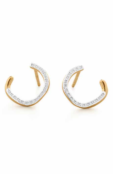 Monica Vinader Riva Pavé Diamond Wrap Stud Earrings