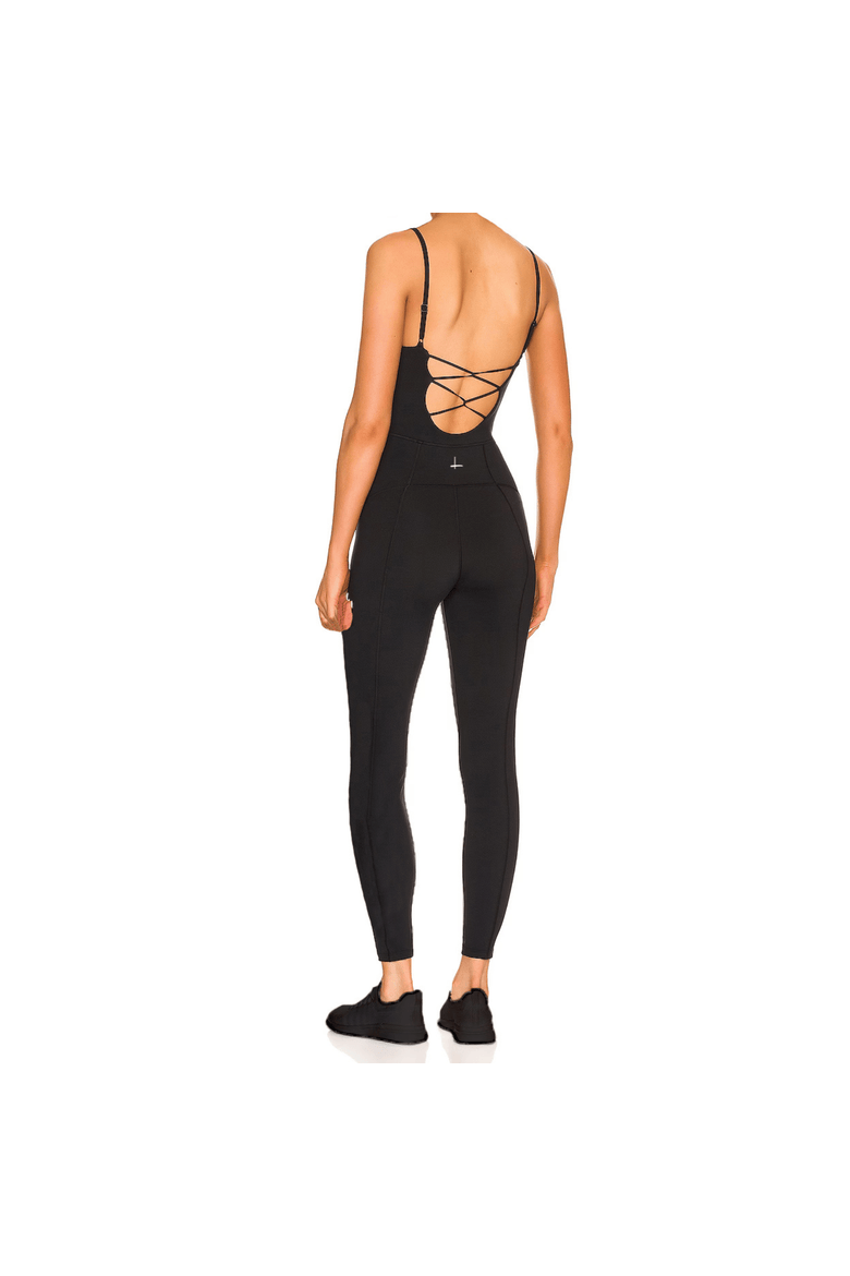 Lorna Criss-Cross Organic Cotton Jumpsuit, Alternate, color, Black