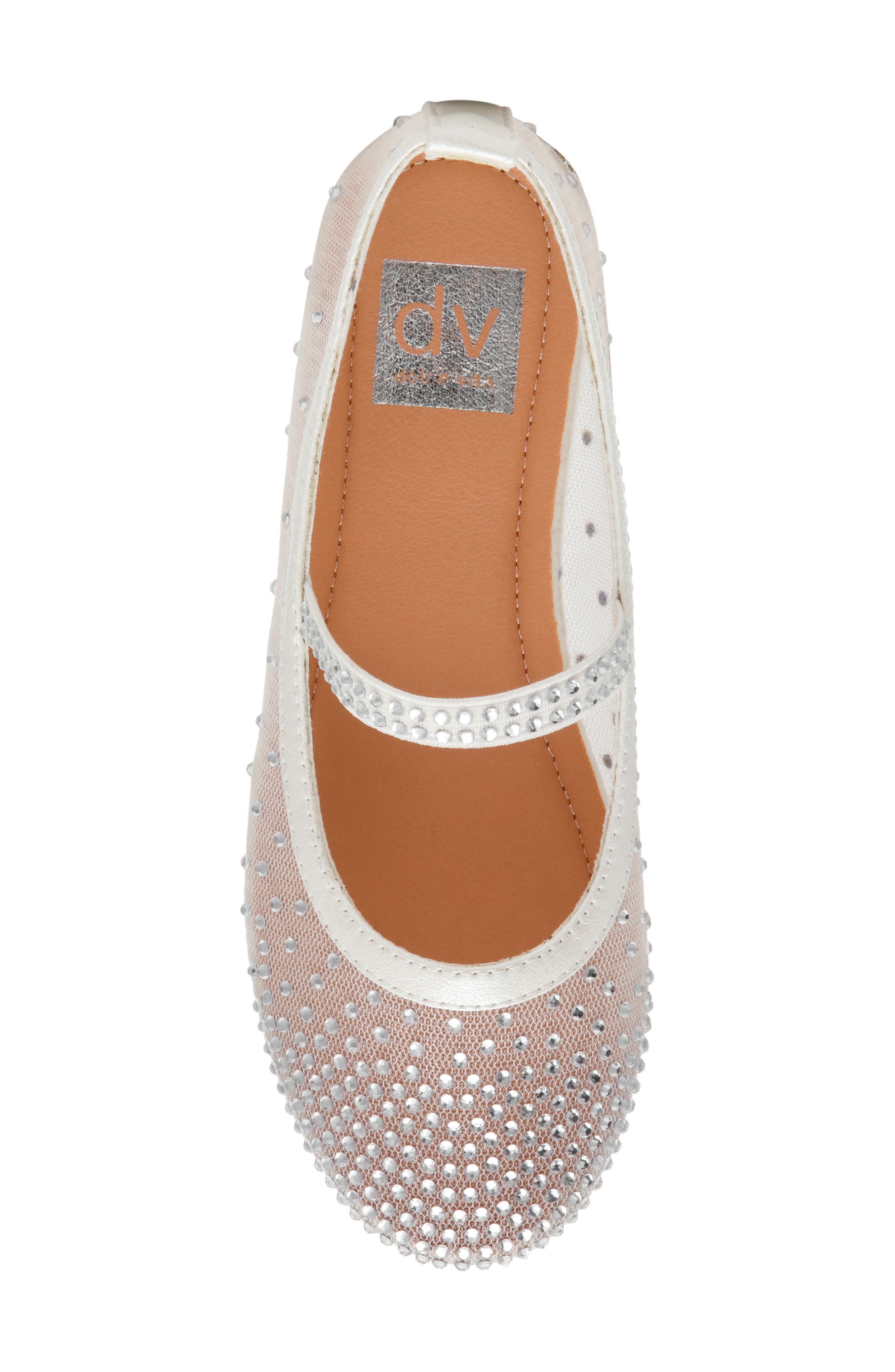 DV by Dolce Vita Kids' Whirl Embellished Flat, Alternate, color, White
