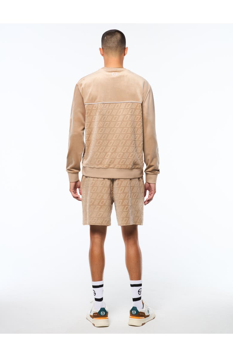 Sergio Tacchini Bandiera Debossed Velour Crewneck, Alternate, color, 