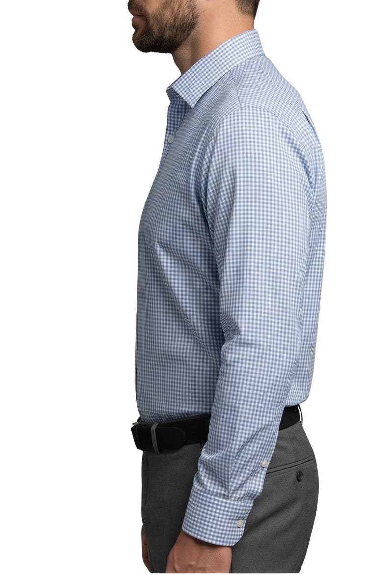 Mini Check Cotton Dress Shirt, Alternate, color, BLUE