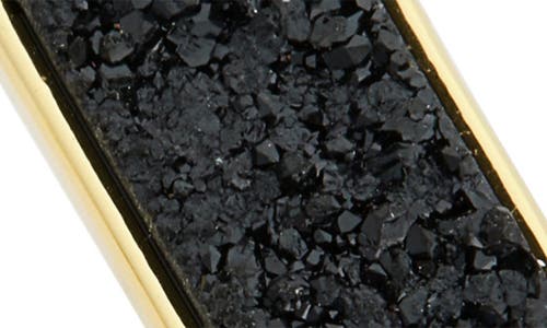 Covet Druzy Stone Open Face Ring In Black/gold
