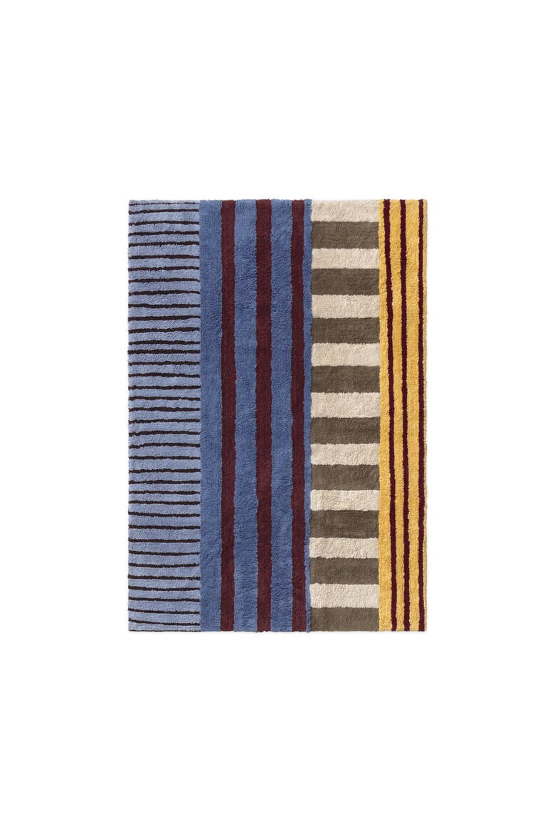 Washable Rug Color On Indigo Blue, Main, color, Blue, Burgundy, Honey, Natural