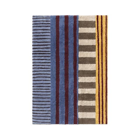 Washable Rug Color On Indigo Blue