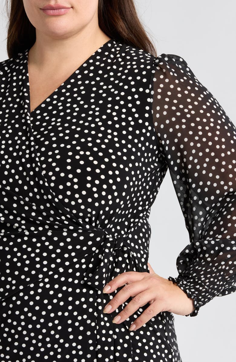 Anne Klein Smocked Tie Waist Wrap Top, Alternate, color, 