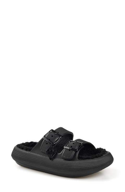Faux Shearling Slide Sandal (Women)
