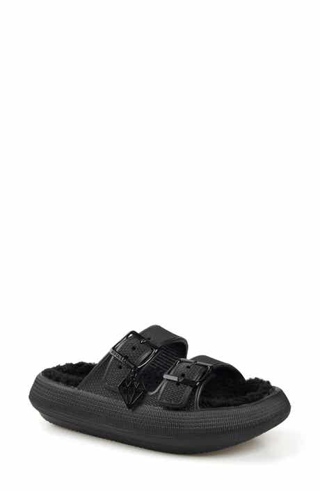 ROCK AND CANDY Faux Shearling Slide Sandal