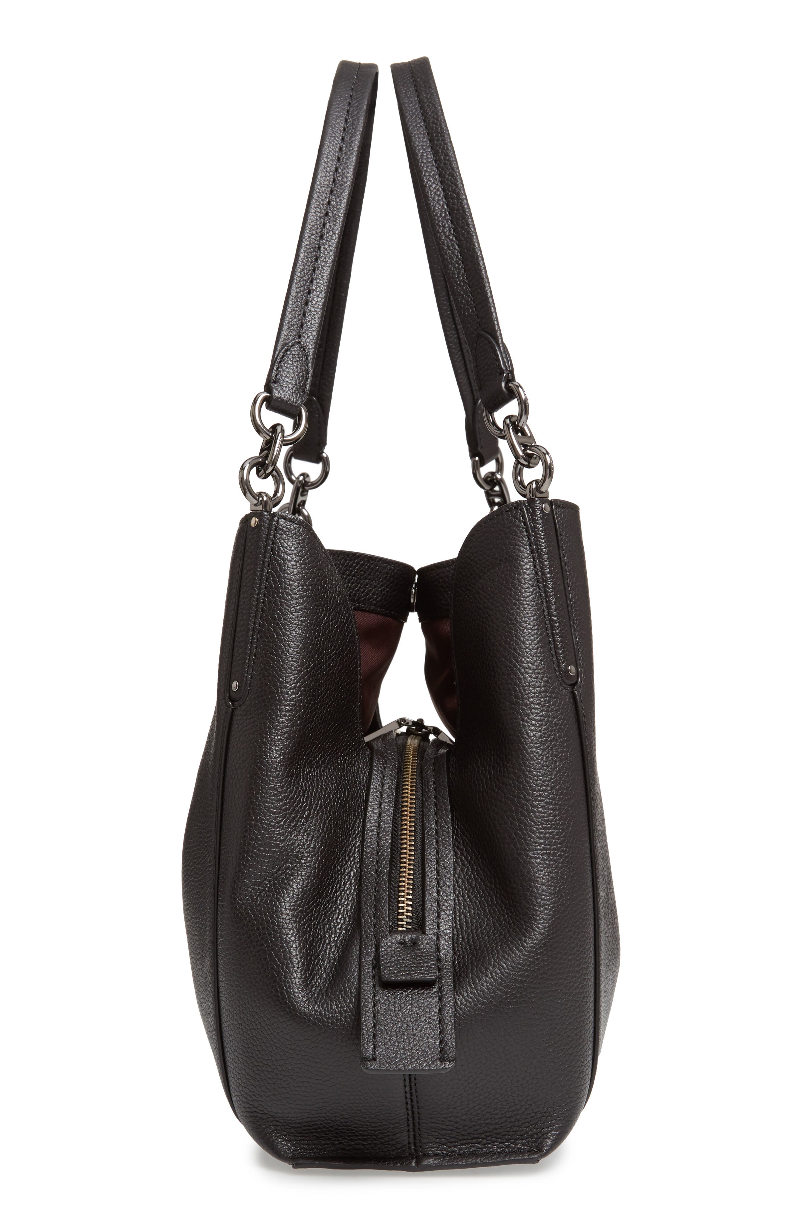 COACH Dalton 31 Pebbled Leather Shoulder Bag, Alternate, color, 