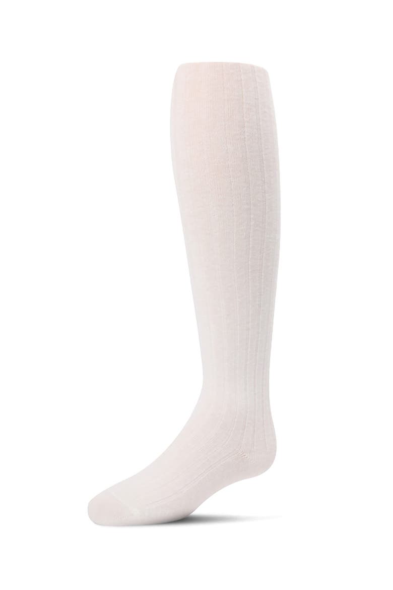 Ribbed Non-Binding Infant Tights, Main, color, White