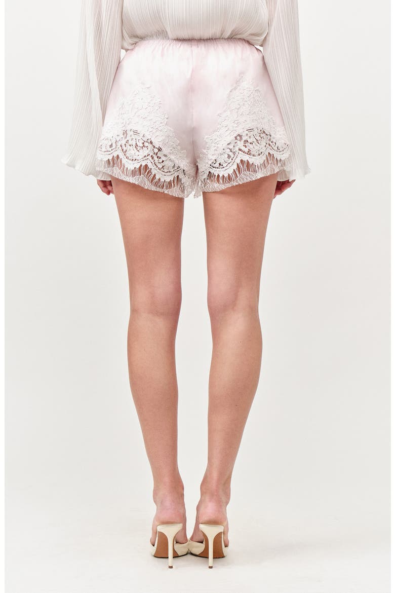 Rue Eyelash Lace Trim Shorts, Alternate, color, BABY PINK