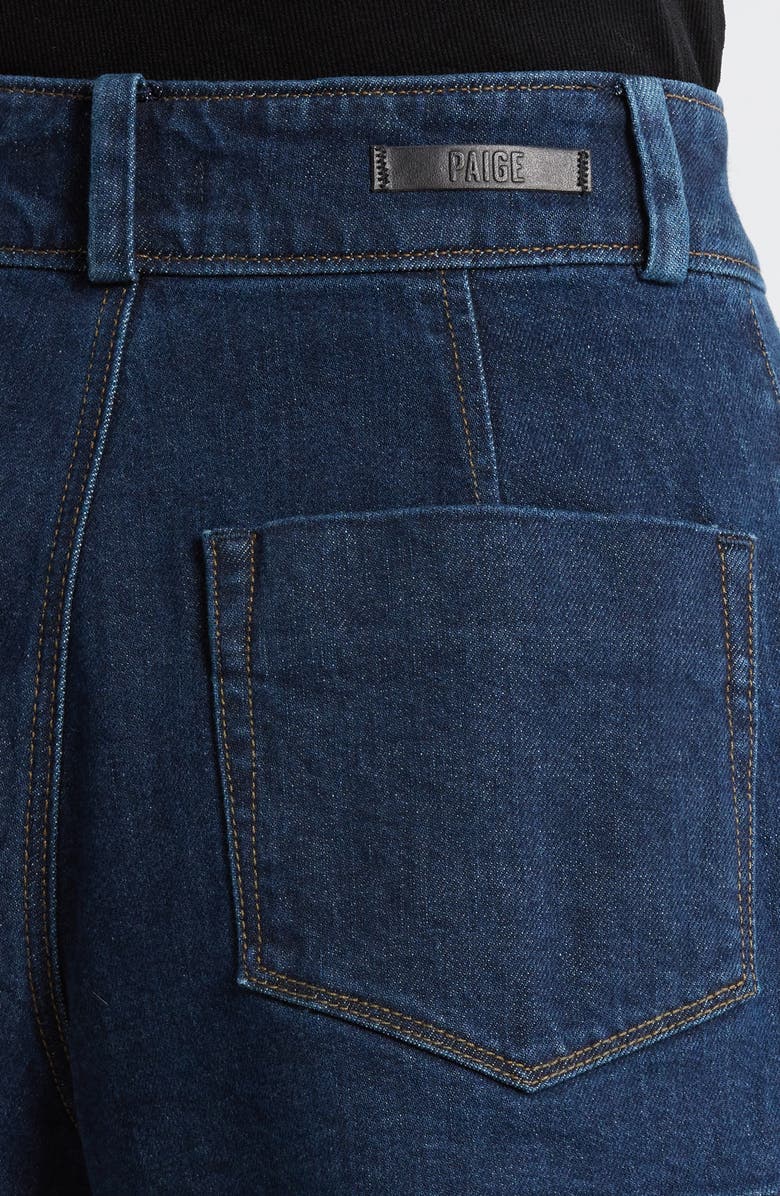 PAIGE Camille Pleated Denim Shorts, Alternate, color, Ballast