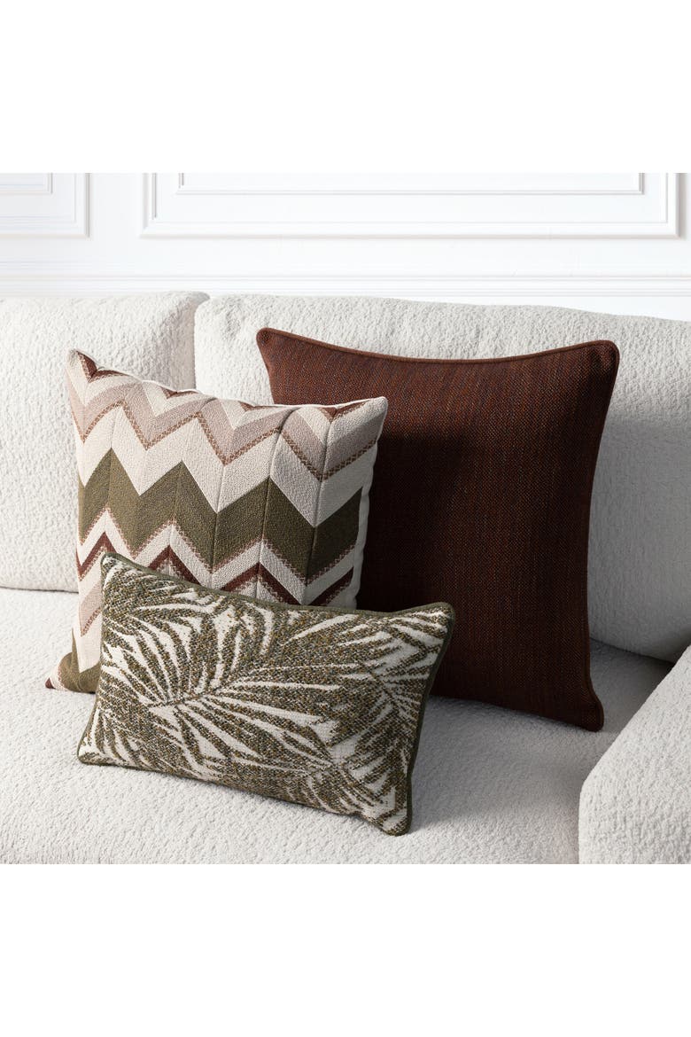 Canopy Dimensional Boucle Indoor & Outdoor Woven Accent Pillow & Insert, Alternate, color, Fern