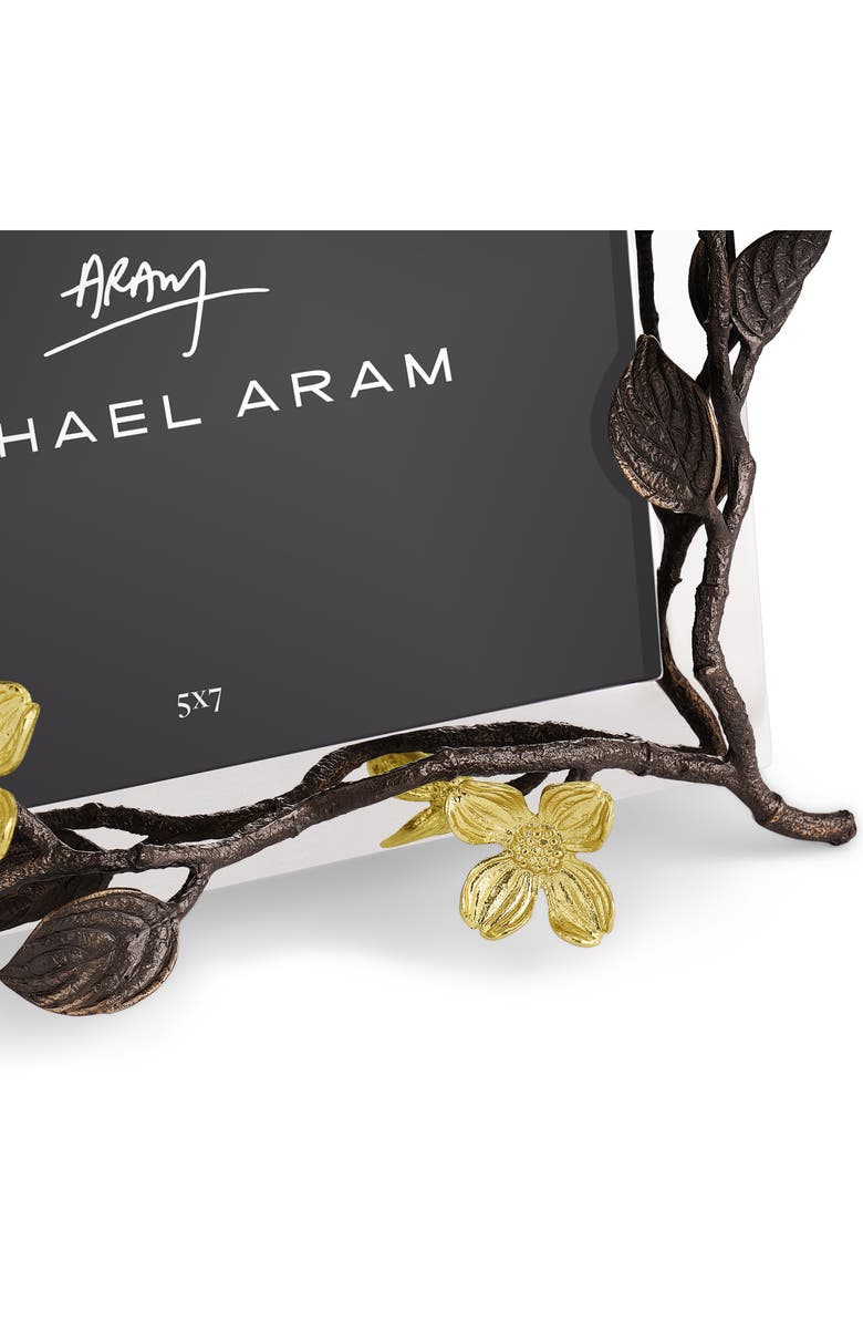 Michael Aram Dogwood Convertible Easel Picture Frame, Alternate, color, Brass/ Gold