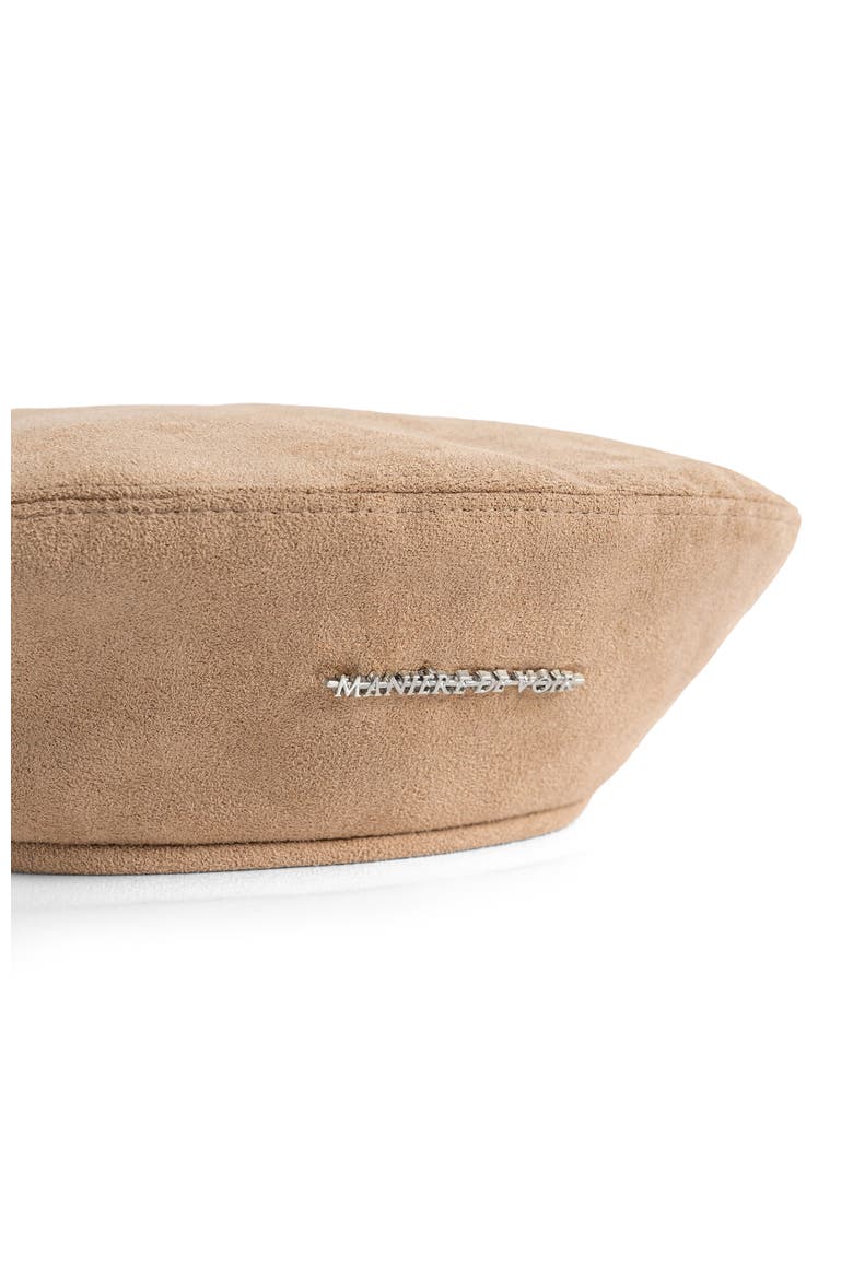 Anya Suede Beret, Alternate, color, Beige