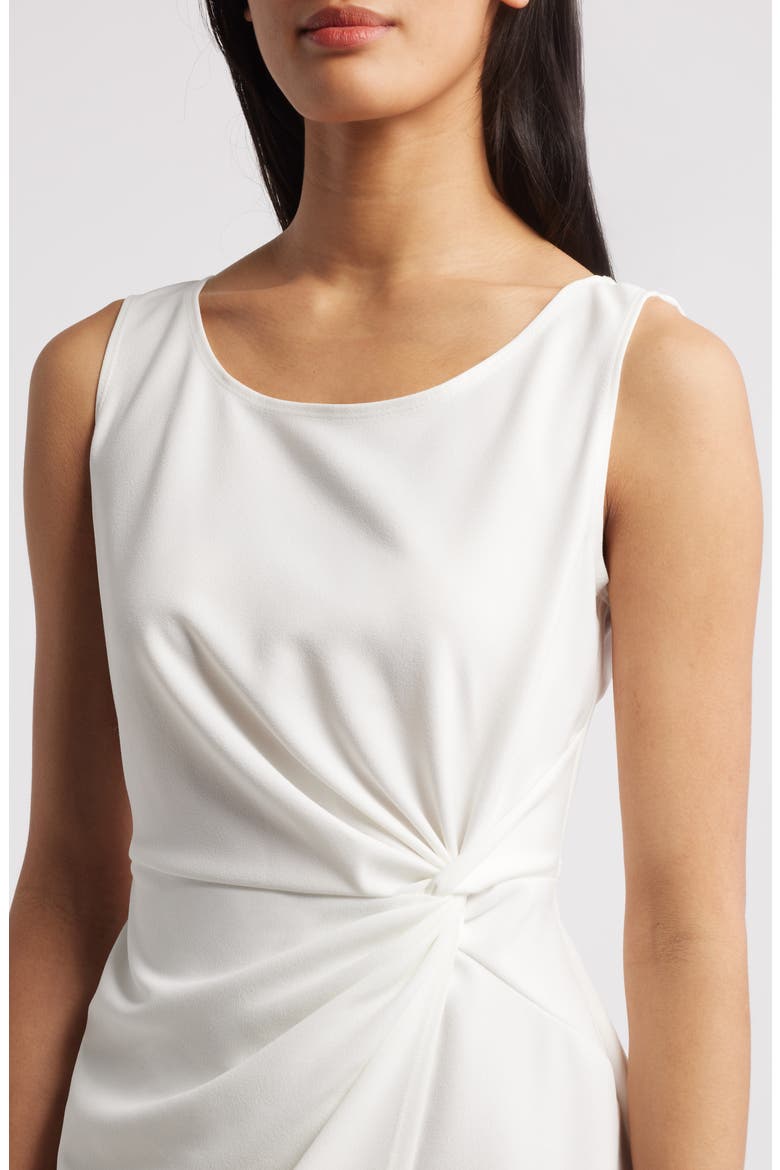 Side Knot Sleeveless Sheath Midi Dress, Alternate, color, IVORY