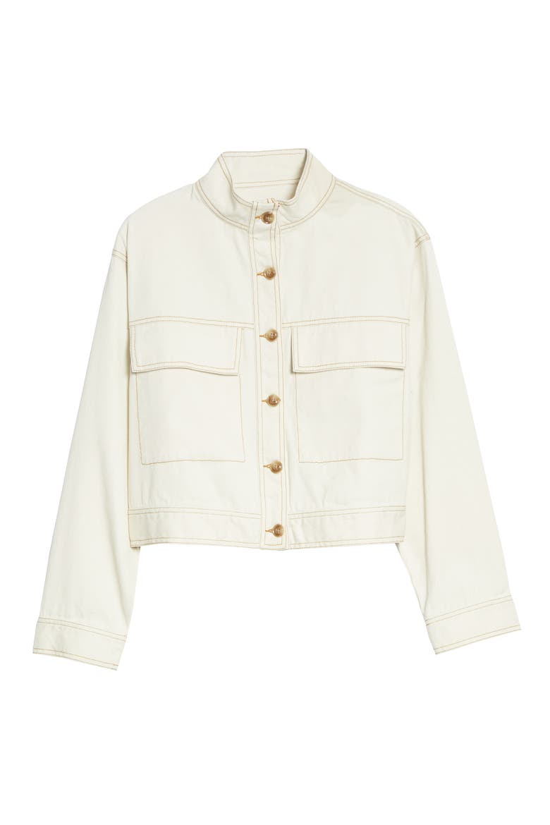 Crop Utility Jacket, Main, color, IVORY CANVAS