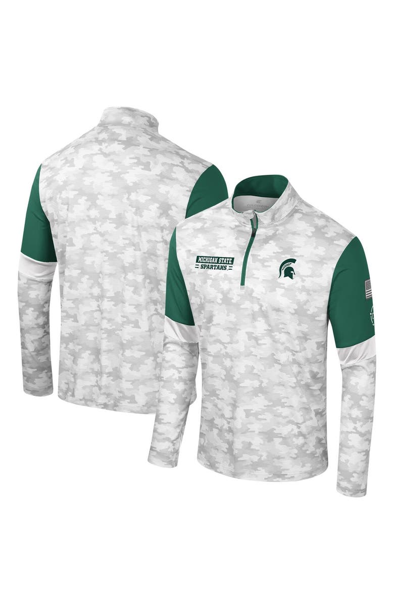 COLOSSEUM Men's Colosseum  Camo Michigan State Spartans OHT Military Appreciation Tomahawk Quarter-Zip Windshirt, Alternate, color, Camo
