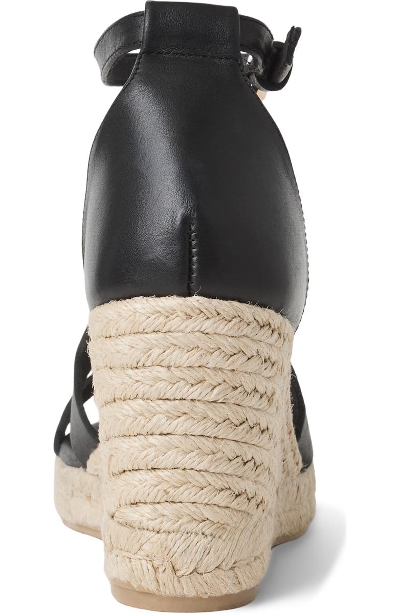 Bruno Magli Dina Ankle Strap Wedge Sandal, Alternate, color, Black Nappa