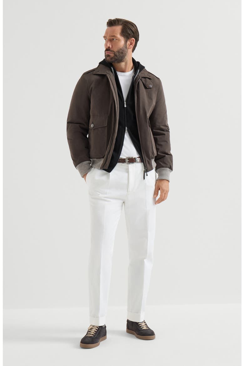 Cashmere sweatshirt-style cardigan with hood, Alternate, color, Black