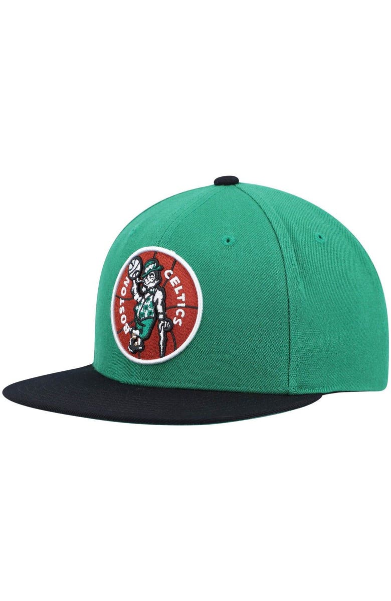 Mitchell & Ness Men's Mitchell & Ness Kelly Green/Black Boston Celtics Hardwood Classics Team Two-Tone 2.0 Snapback Hat, Main, color, Kelly Green