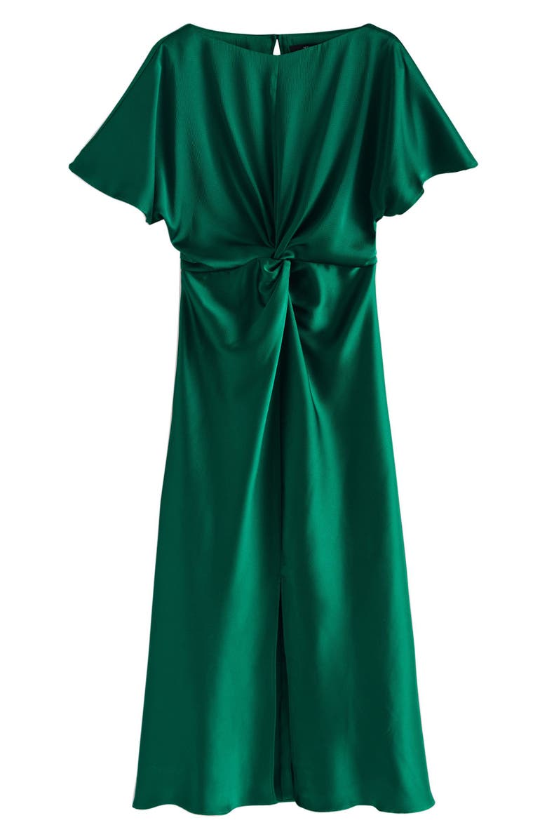 NEXT Center Twist Satin Midi Dress, Main, color, Green
