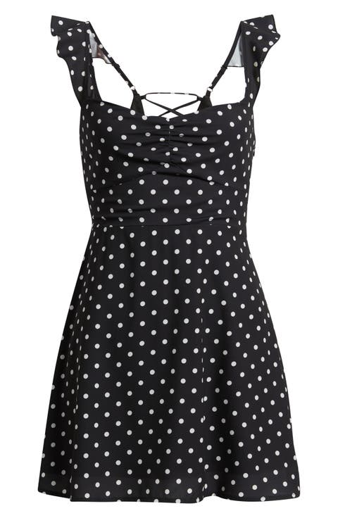 Landon Polka Dot Print Minidress