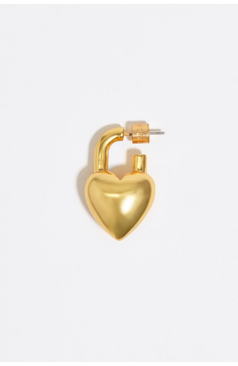 Bimba y Lola Matte Padlock Heart Earrings, Alternate, color, 