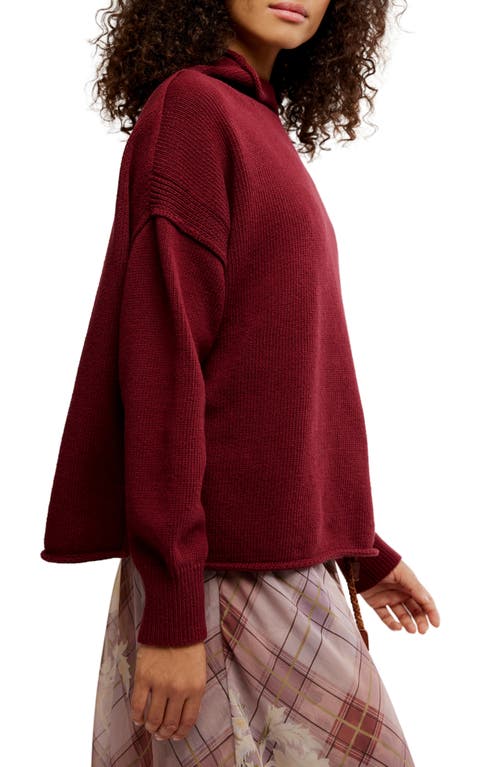 Free People Wtf Torres Roll Neck Sweater In Red