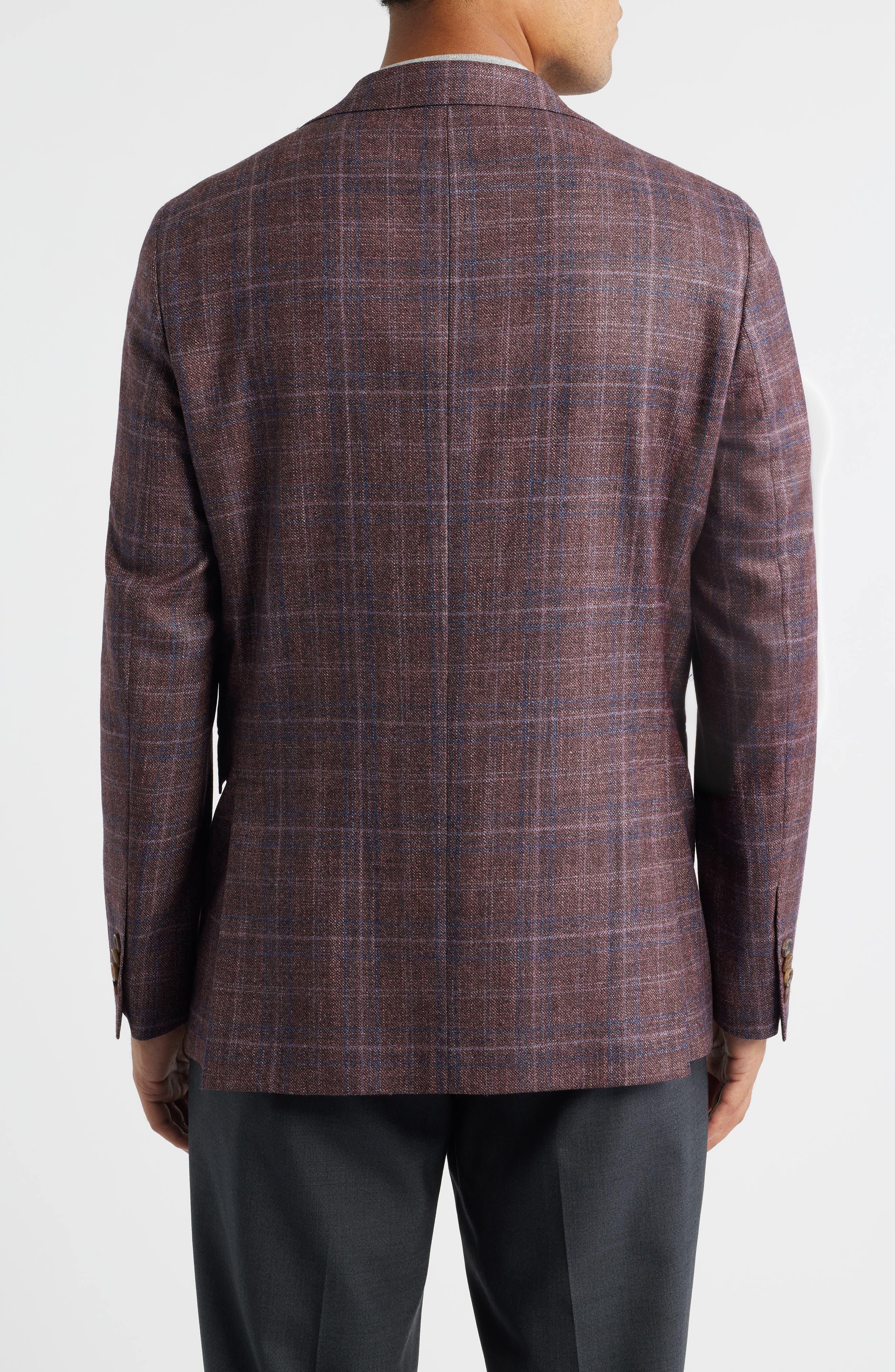McAllen Red Plaid Soft Constructed Wool & Silk Blend Sport Coat - image 2
