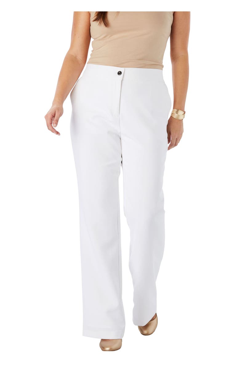 Jessica London Tummy Control Bi-Stretch Bootcut Pant, Main, color, White