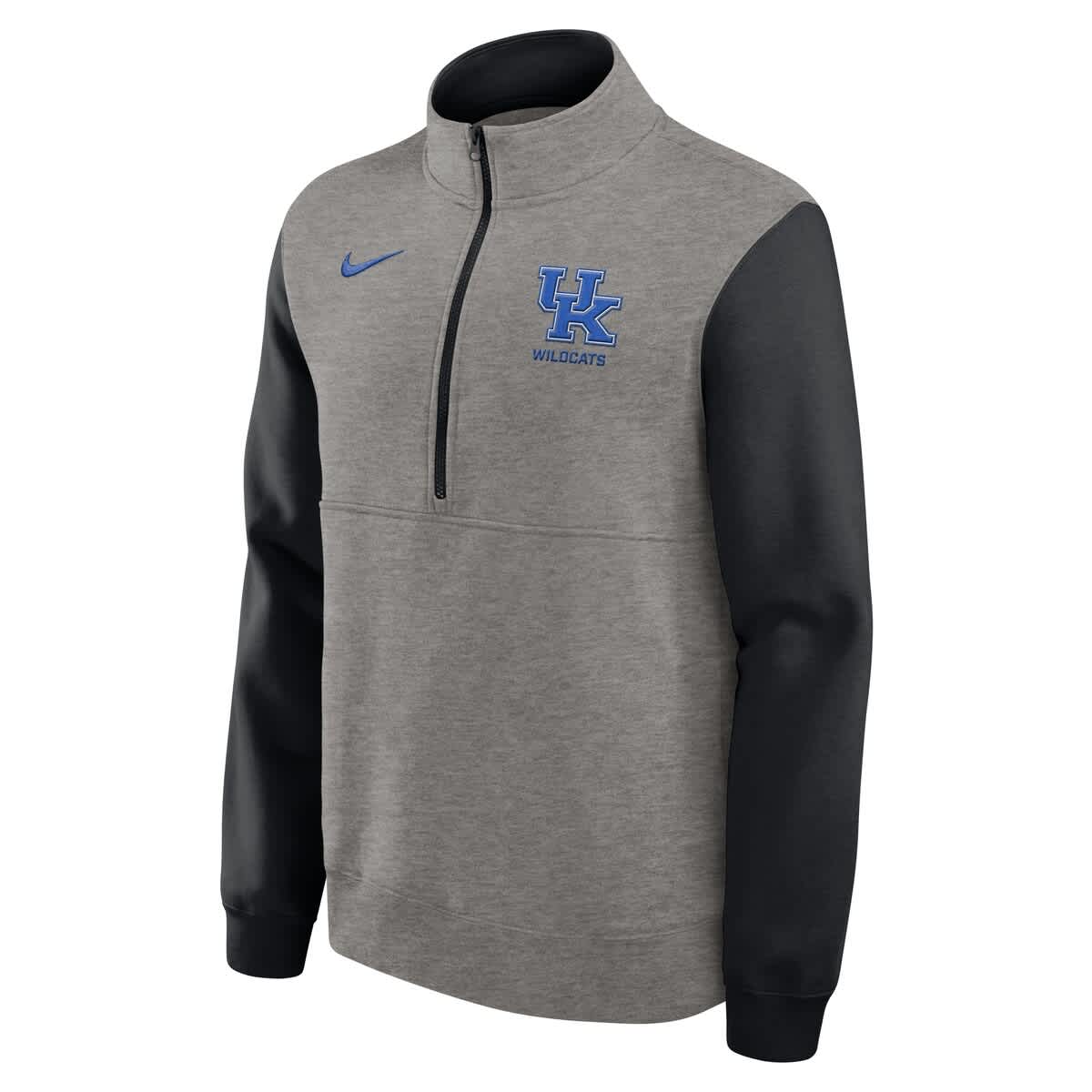 Men's Nike Heather Gray/Black Kentucky Wildcats Club Fleece Half-Zip Pullover - image 2