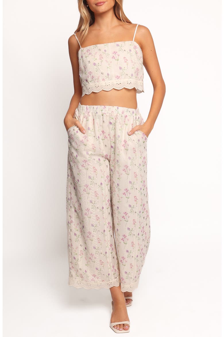 Alison Floral Crop Camisole & Pants Set, Main, color, PINK FLORAL