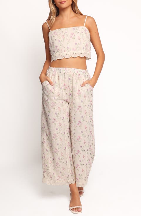 Alison Floral Crop Camisole & Pants Set
