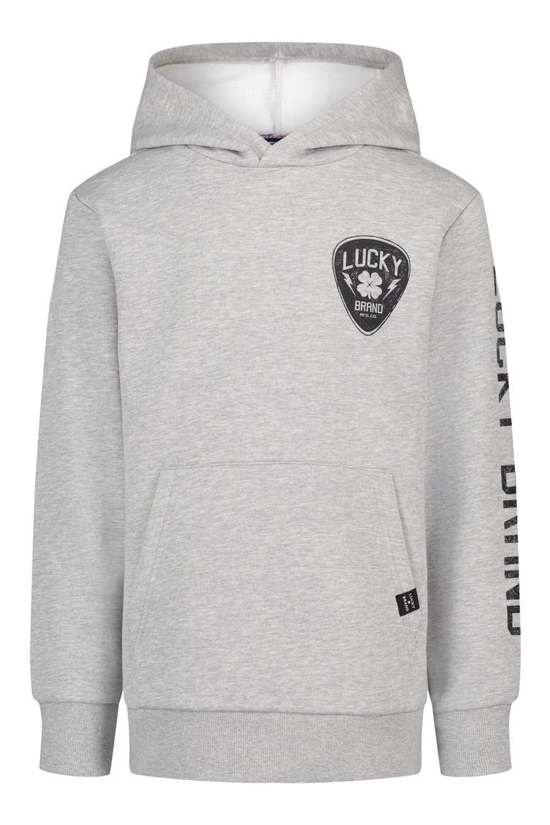 Kids' Guitar Pick Graphic Hoodie, Main, color, GREY HEATHER