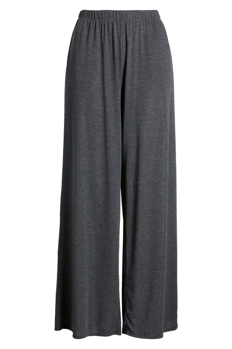 Dreamy Rib Wide Leg Pajama Pants, Alternate, color, GREY DARK HEATHER