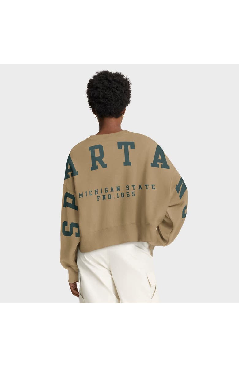 Nike Women's Nike Tan Michigan State Spartans Oversized Phoenix 2-Hit Pullover Sweatshirt, Alternate, color, Tan