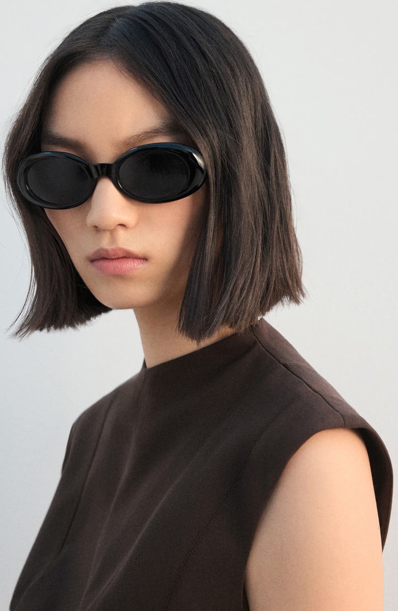 MANGO Fitted Cap Sleeve Top, Alternate, color, Chocolate