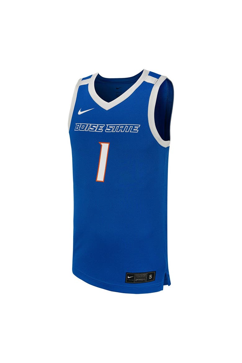 Men's Nike #1 Royal Boise State Broncos Replica Basketball Jersey, Alternate, color, Royal