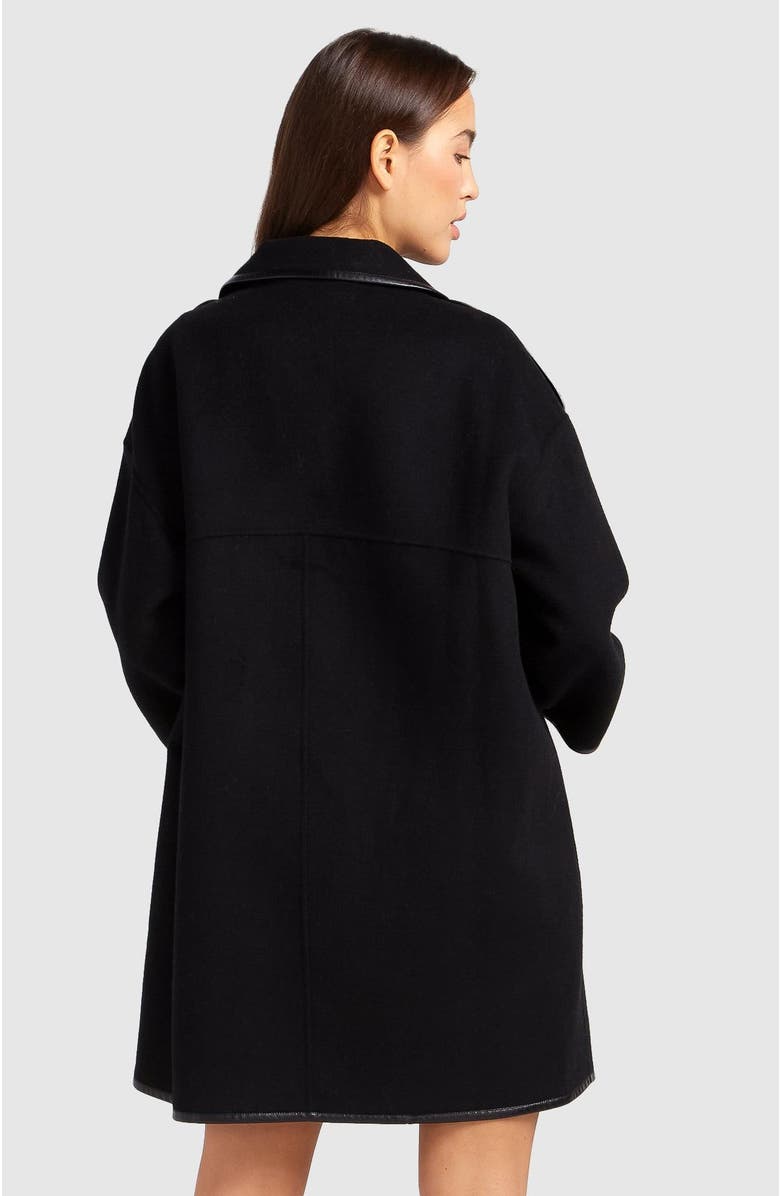 Belle & Bloom Incomplete Kiss Trimmed Coat, Alternate, color, Black