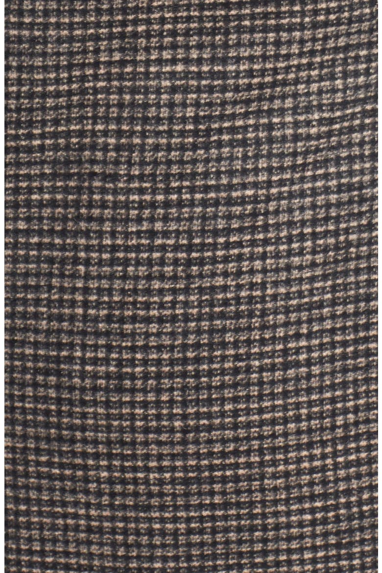 Tweed Single Breasted Reefer Coat, Alternate, color, TAUPE/ BLACK