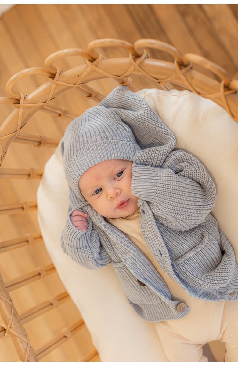 Bebe Bella Knit Hoodie Jacket with Matching Hat, Alternate, color, Dark Almond